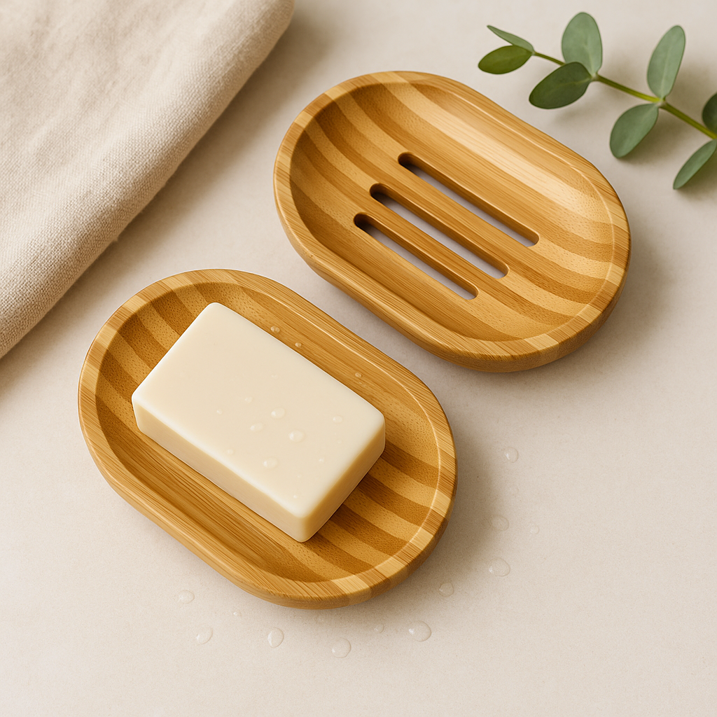 Bamikoo™ Bamboo Soap Dish – Eco-Friendly & Water-Resistant Bathroom Essential