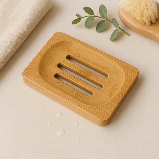 Bamikoo™ Bamboo Soap Dish – Eco-Friendly & Water-Resistant Bathroom Essential