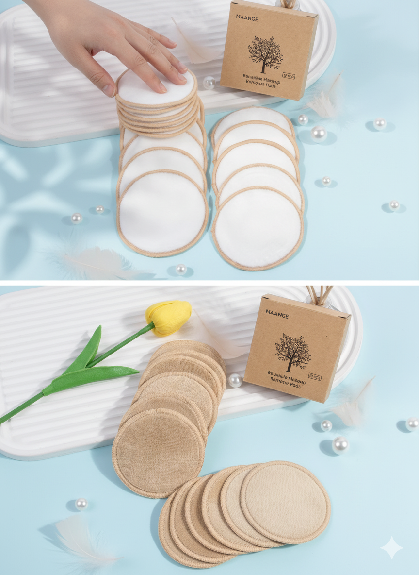 Bamikoo™ Bamboo Makeup Remover Pads – Reusable & Eco-Friendly (10-Pack)