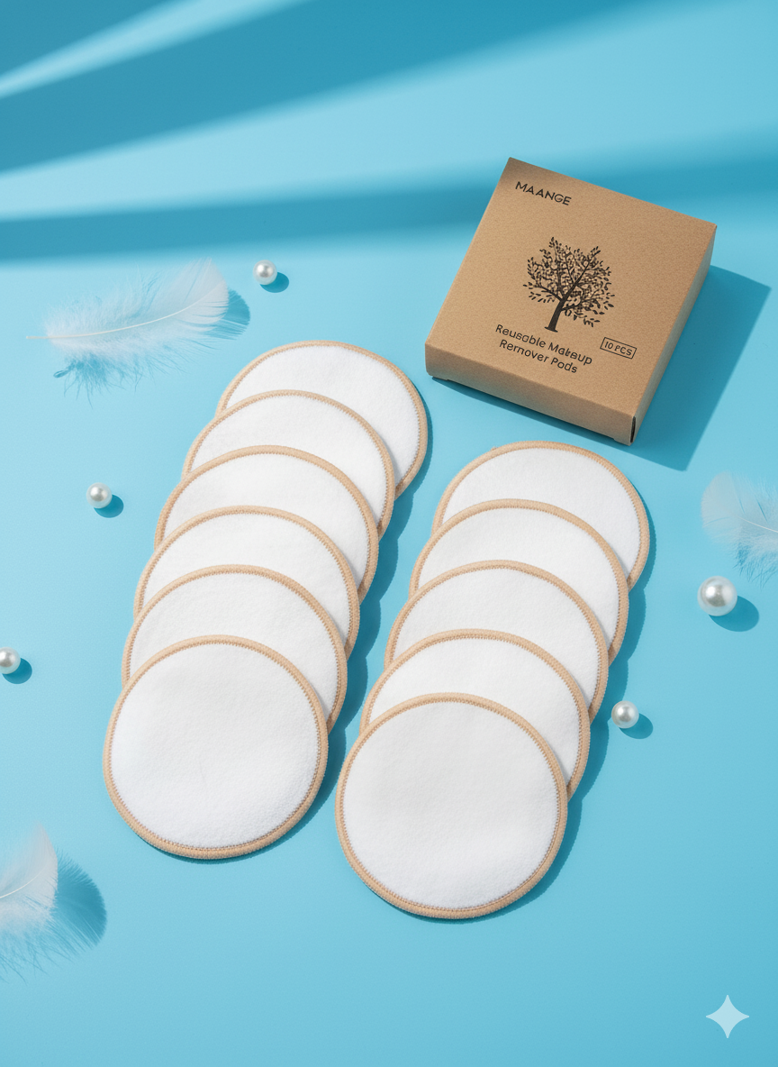 Bamikoo™ Bamboo Makeup Remover Pads – Reusable & Eco-Friendly (10-Pack)