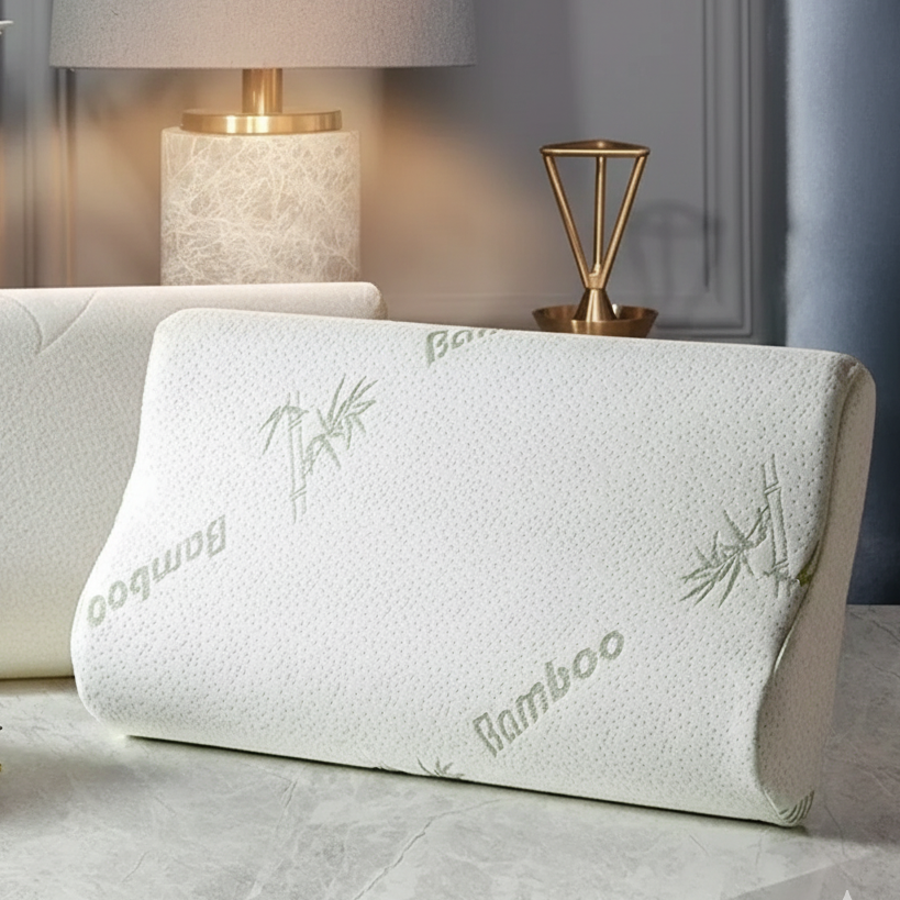 🌿 Bamikoo™ Bamboo Memory Foam Pillow – Orthopedic Neck & Back Support